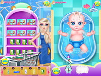 Mommy Elsa Baby Caring